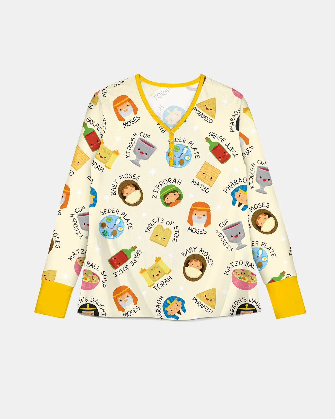 Cute Passover Characters Bamboo Women Pajama Set