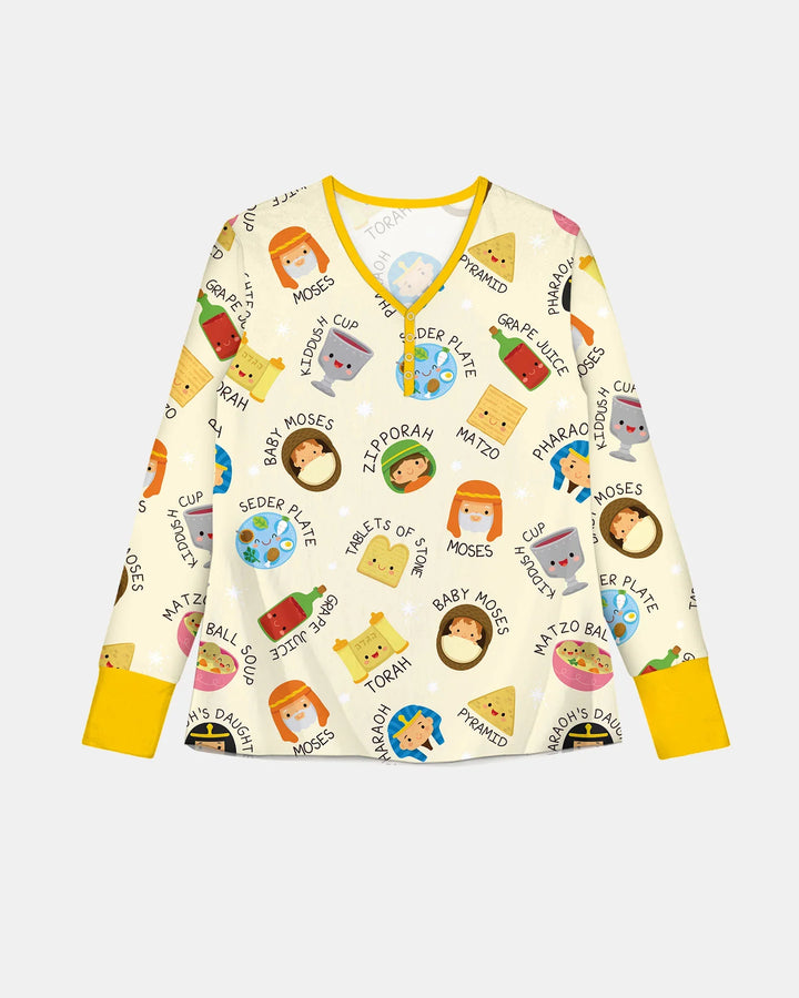 Cute Passover Characters Bamboo Women Pajama Set