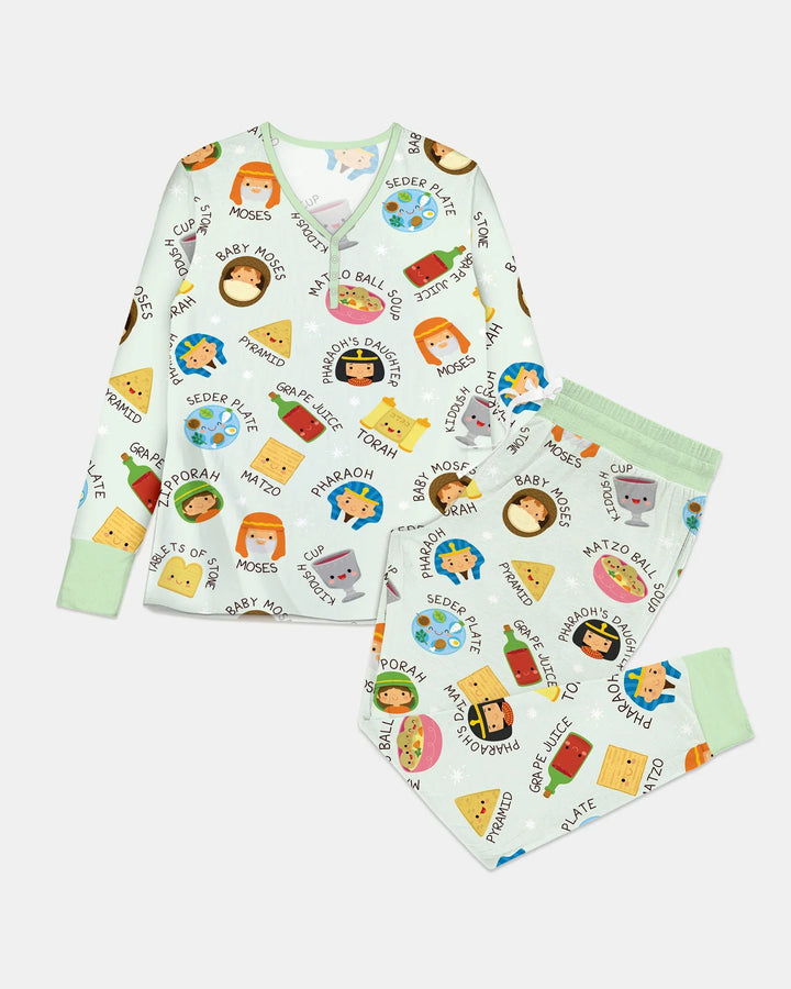 Cute Passover Characters Bamboo Women Pajama Set