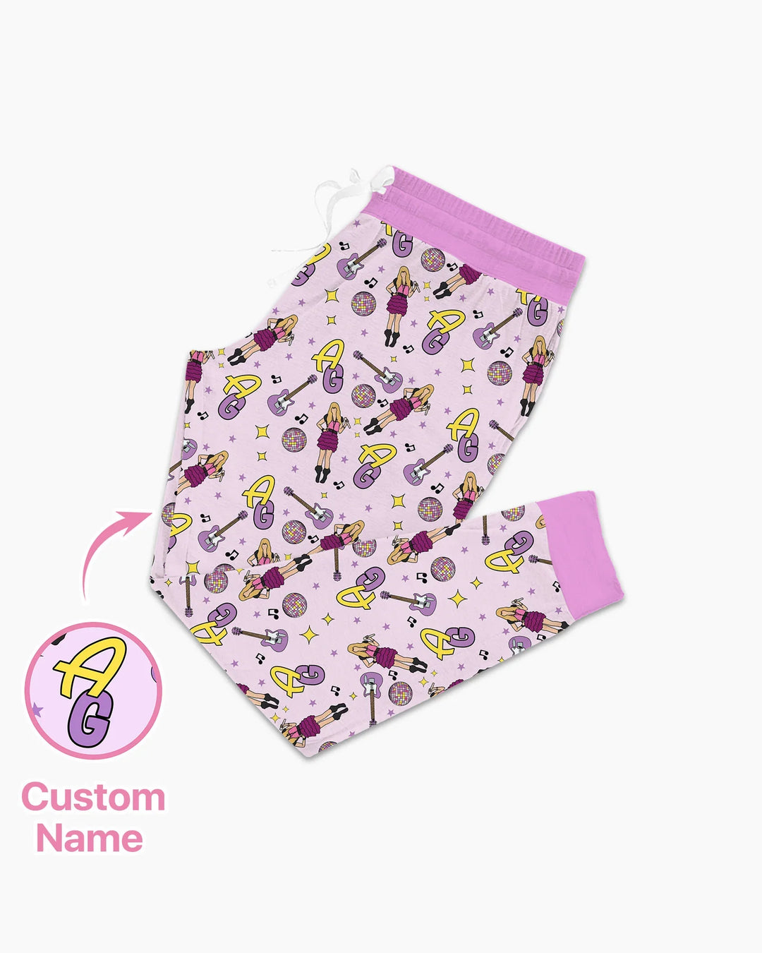 Custom Name Mini Rockstar Women Pajama Set