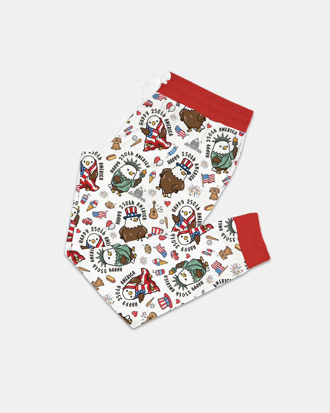 Happy 250th America Cute Patriotic Eagles Family Matching Bamboo Women Pajama Set