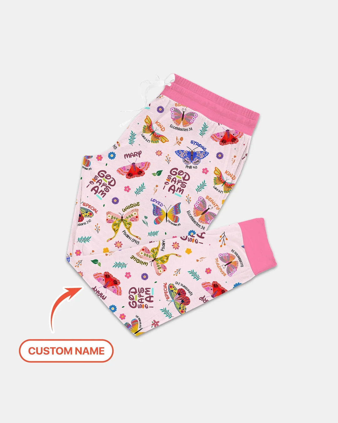 Custom Name God says I am Butterfly Bamboo Women Pajama Set