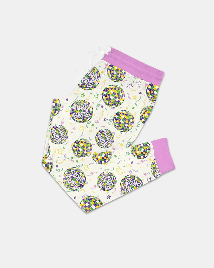 Mardi Gras Disco Ball Bamboo Women Pajama Set