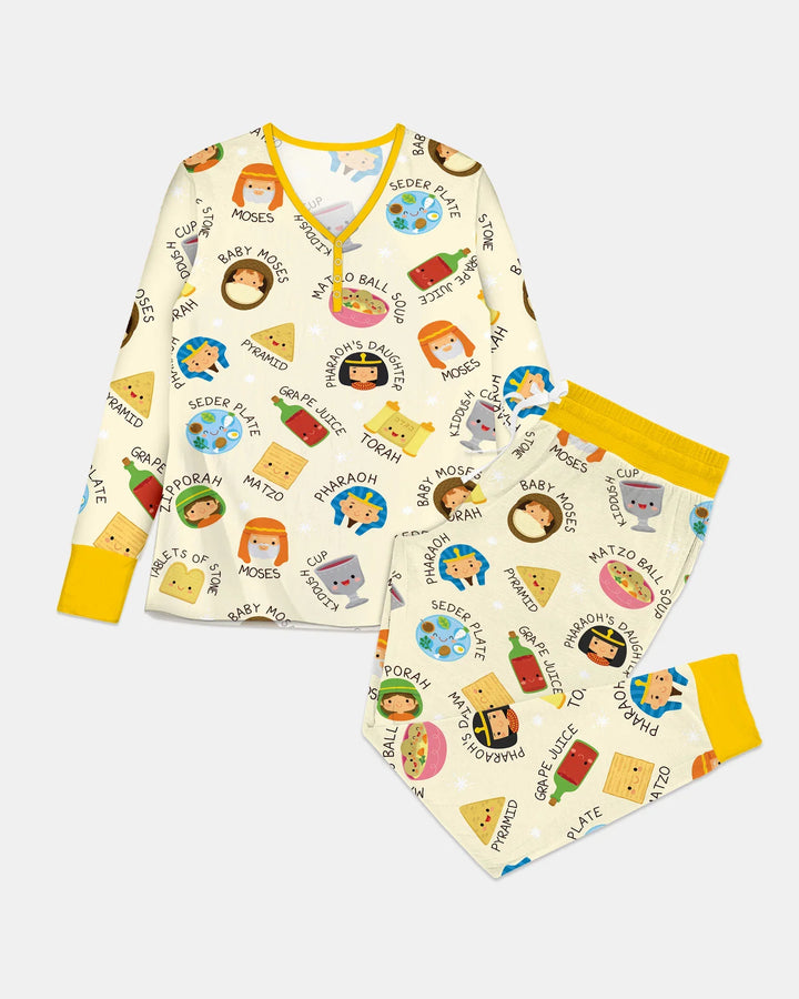 Cute Passover Characters Bamboo Women Pajama Set