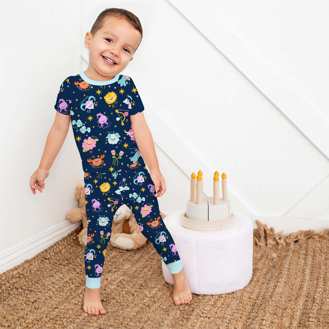 Zodiac Signs Bamboo Two Piece Short Sleeve Pajama Set