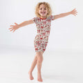 Coquette Christmas Bows Bamboo Two Piece Short Sleeve Shorts Pajama Set