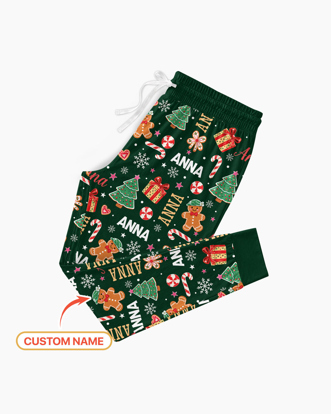 Custom Name Christmas Crew Family Matching Bamboo Women Pajama Set