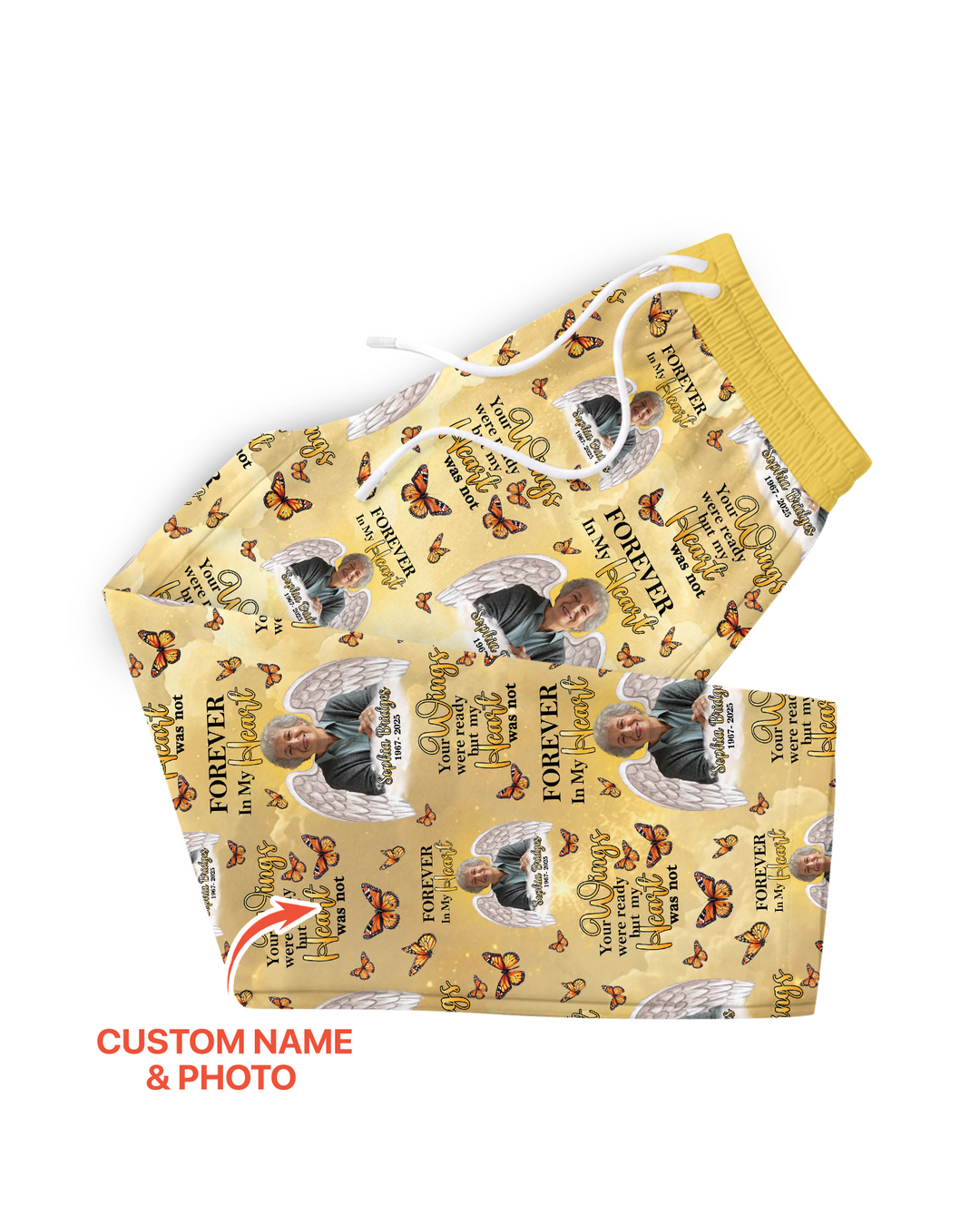 Custom Photo Forever In My Heart Family Matching Bamboo Men Pajama Set