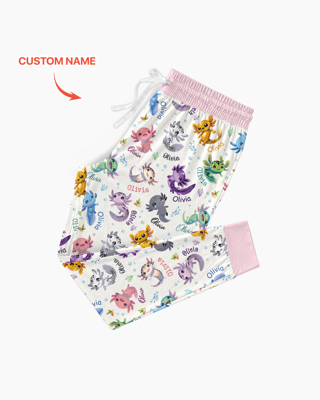 I Love You Axolotl Custom Name Bamboo Women Pajama Set