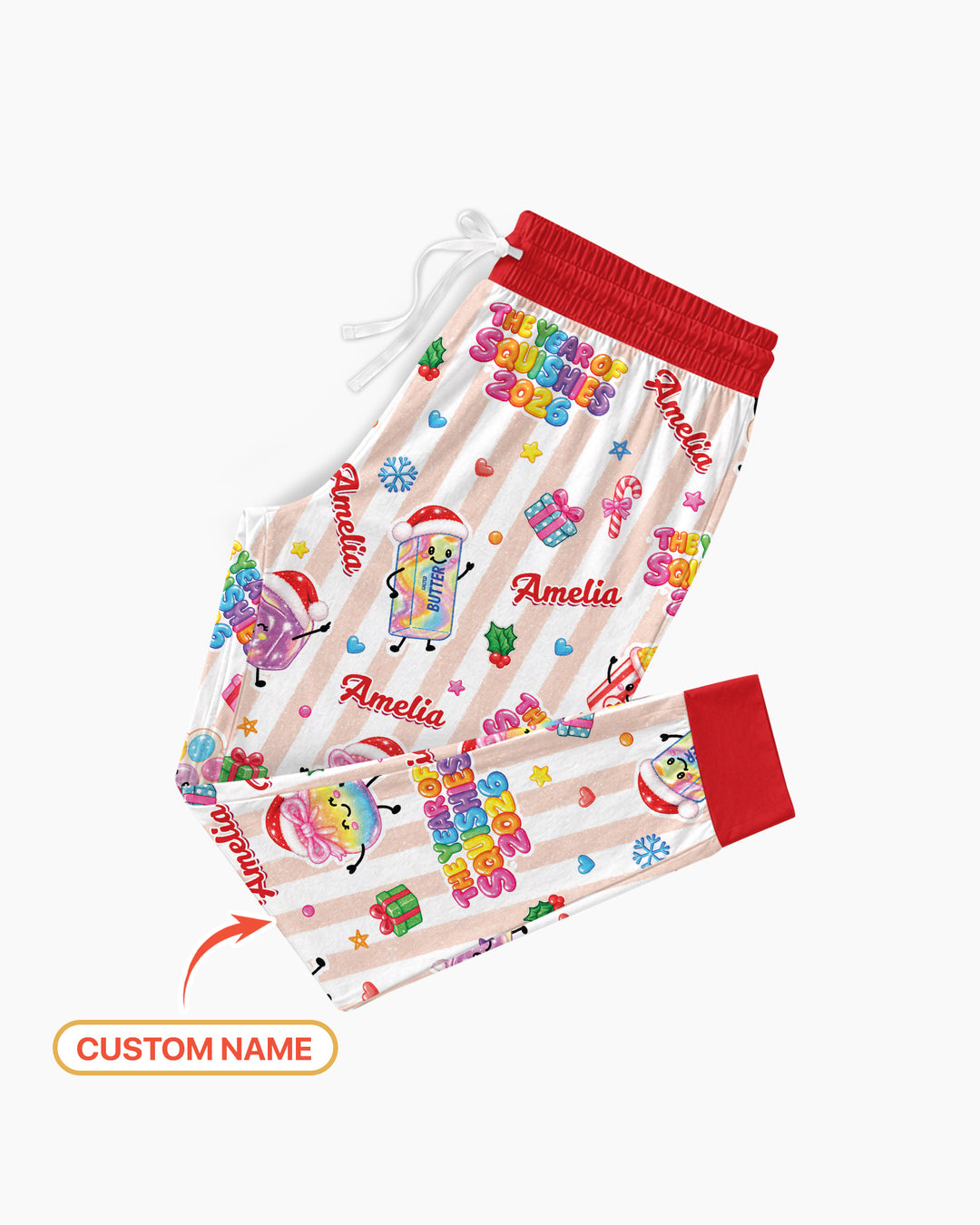 Custom Name The Year of Squishies 2026 Bamboo Women Pajama Set