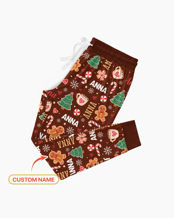Custom Name Christmas Crew Family Matching Bamboo Women Pajama Set