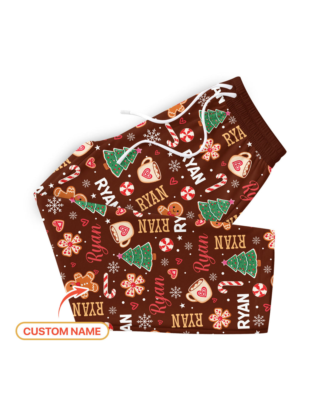 Custom Name Christmas Crew Family Matching Bamboo Men's Pajama Set