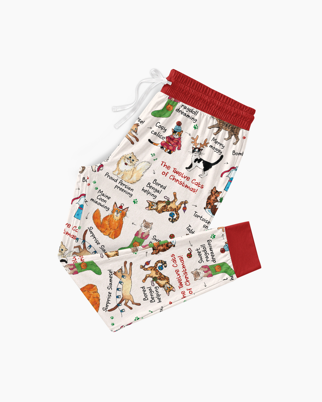 The 12 Cats of Christmas Bamboo Women Pajama Set