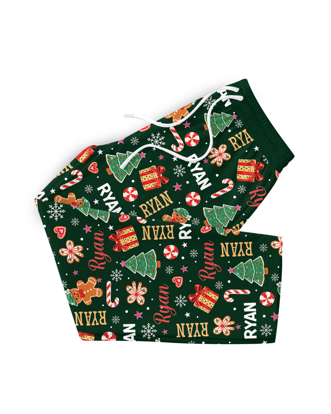 Custom Name Christmas Crew Family Matching Bamboo Men's Pajama Set