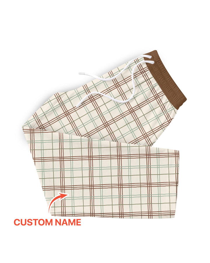 Custom Name Vintage Deck The Halls Bamboo Men's Pajama Set