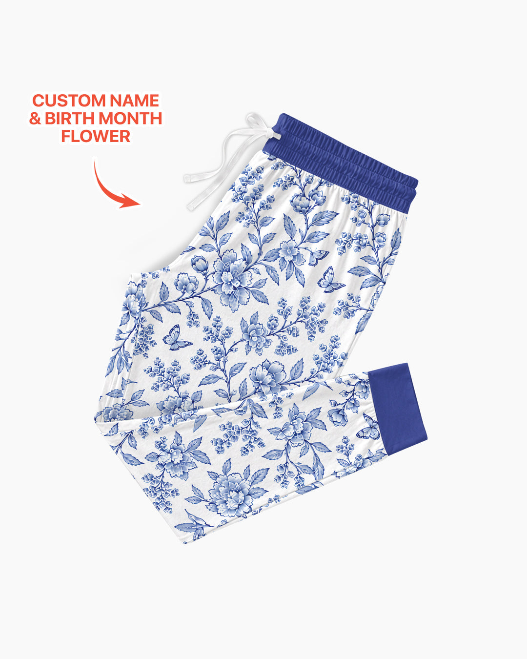 God Says I Am Letter In Bible Birth Flower Toile De Jouy  Bamboo Women Pajama Set