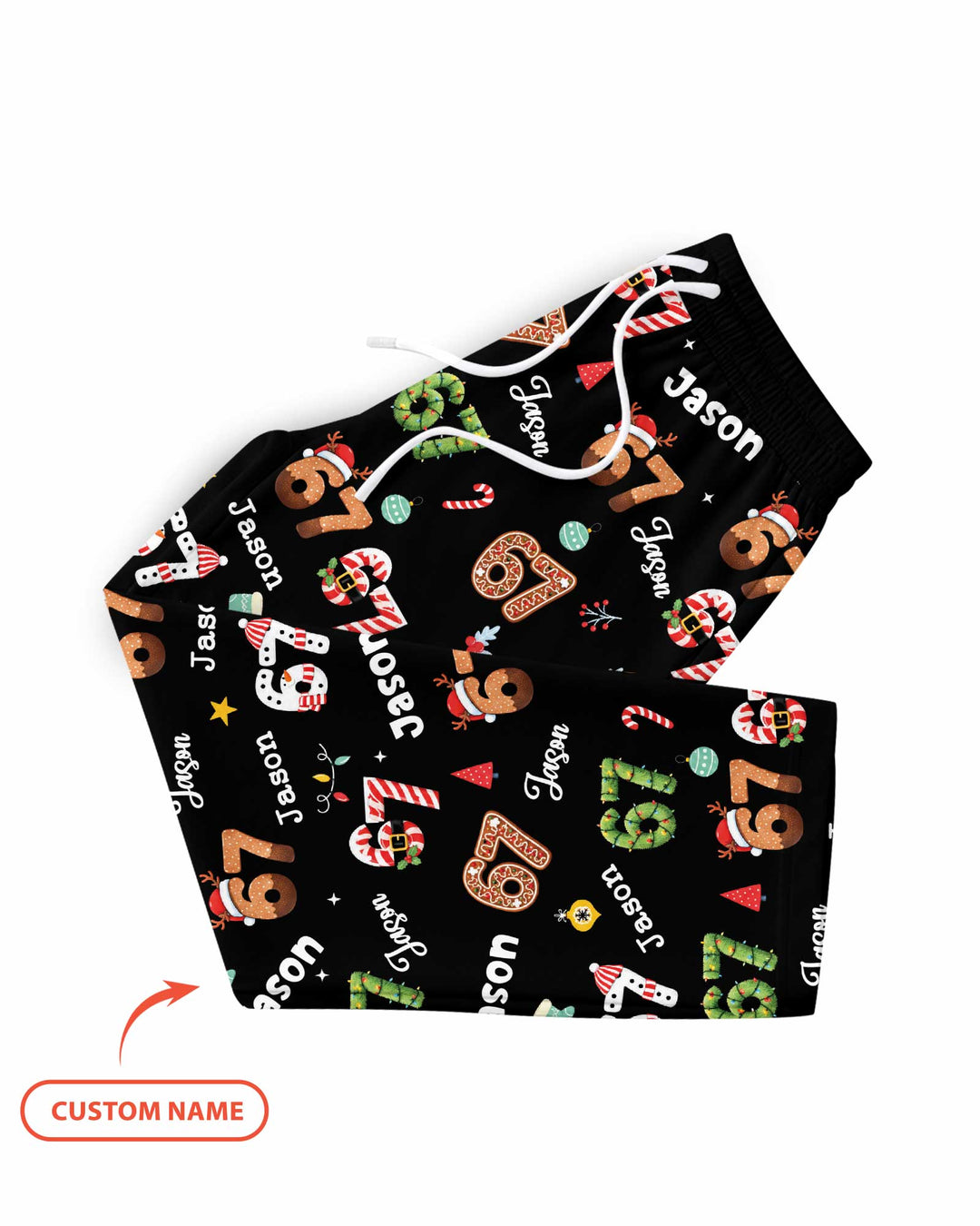 Custom '6 7' Six Seven Christmas Slang Meme Bamboo Men's Pajama Set