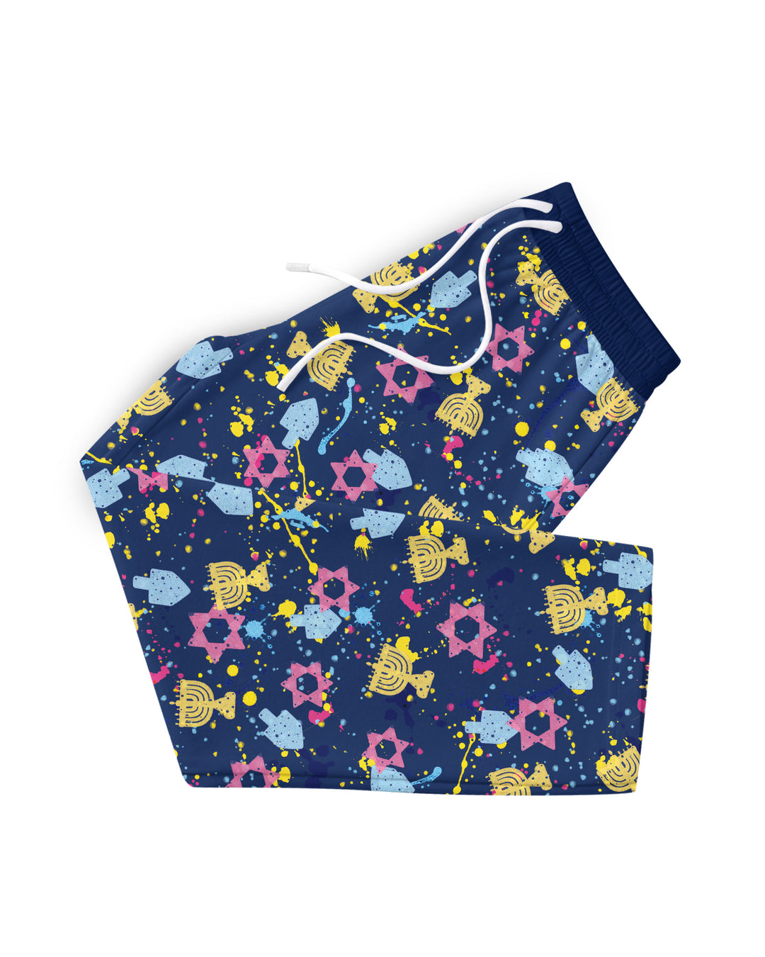 Hanukkah Family Splatter Paint  Bamboo Men's Pajama Set