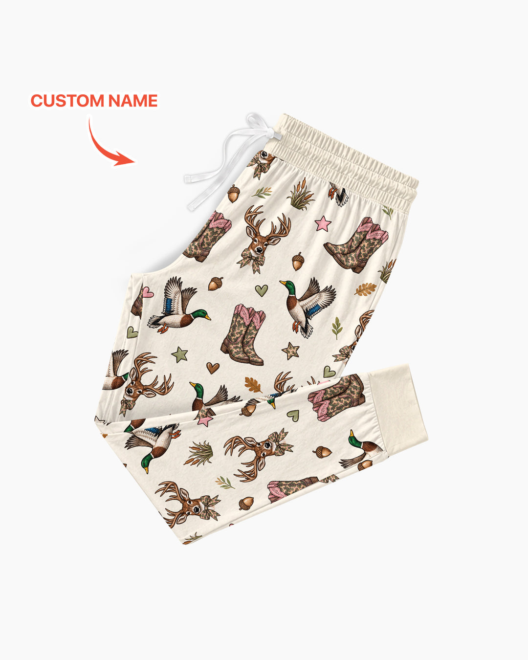 Custom Name Preppy Camo Bow Bamboo Women Pajama Set