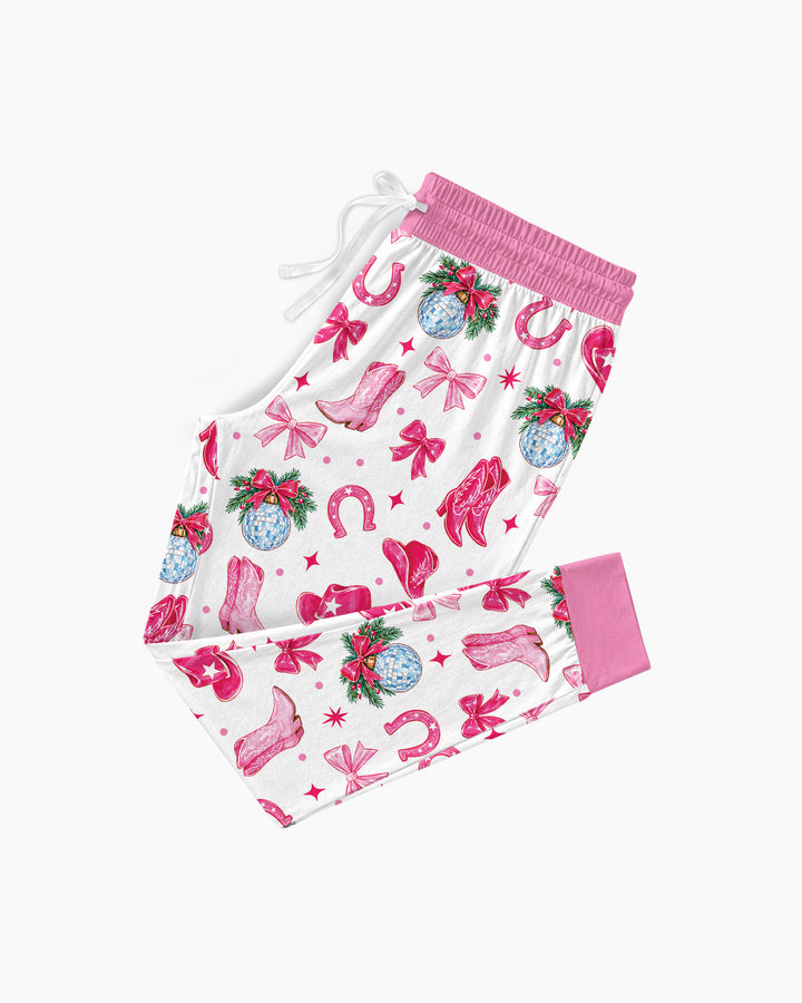Western Christmas Giddy-up Jingle Horse Bamboo Women Pajama Set
