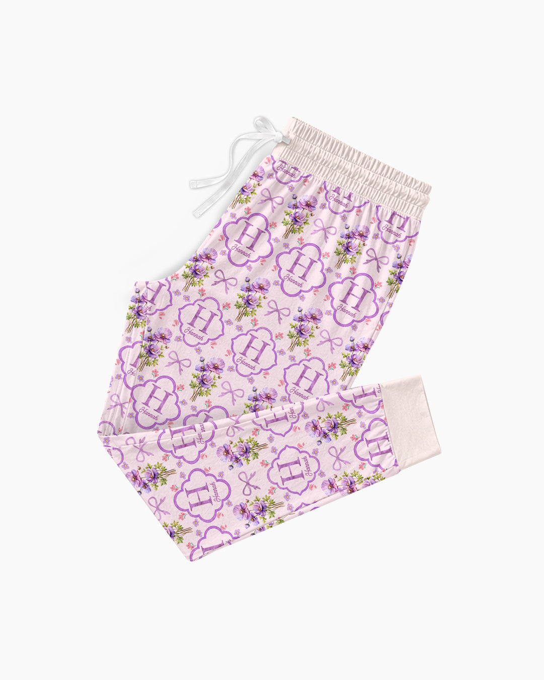 Personalized Birth Flower Mommy And Me Matching Bamboo Women Pajama Set