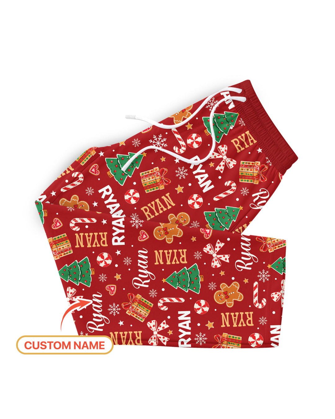 Custom Name Christmas Crew Family Matching Bamboo Men's Pajama Set