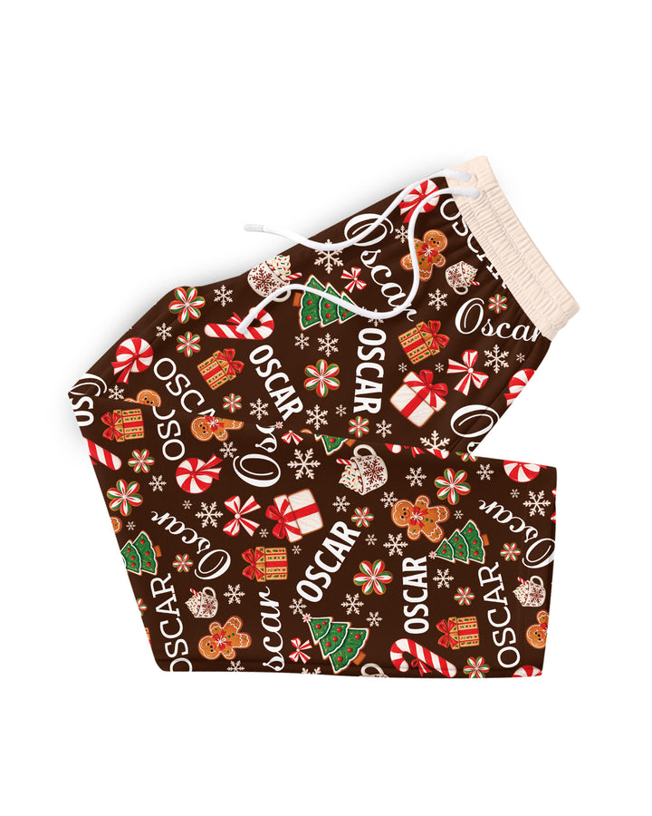 Merry Christmas Custom Name Bamboo Men's Pajama Set