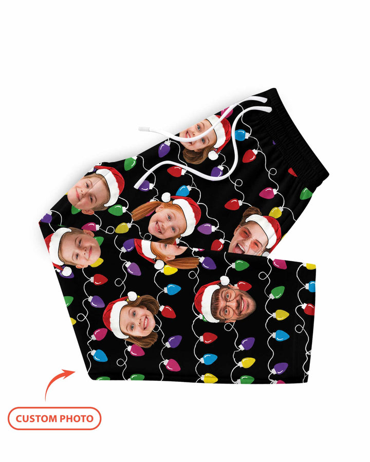 Custom Face Christmas Family Silly Xmas Leds Bamboo Men's Pajama Set