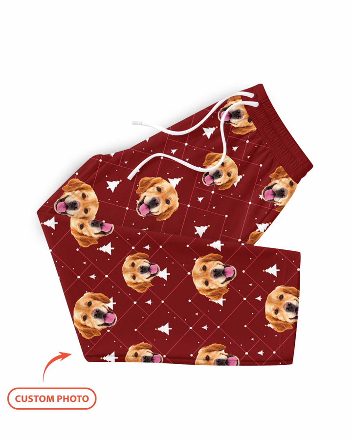 Custom Photo With Christmas Pattern Pajamas Bamboo Men's Pajama Set