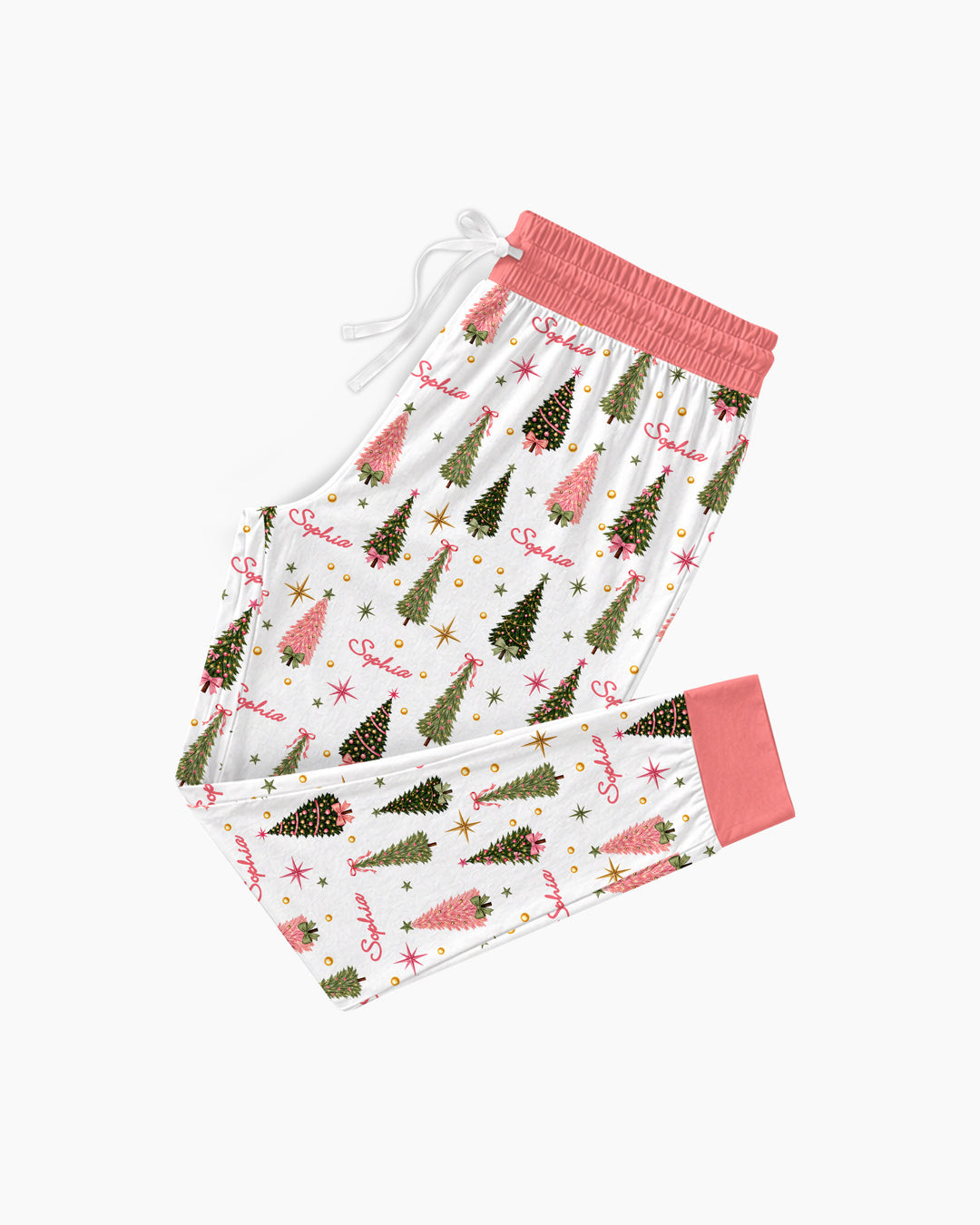 Custom Name Merry Christmas Tree Bamboo Women Pajama Set
