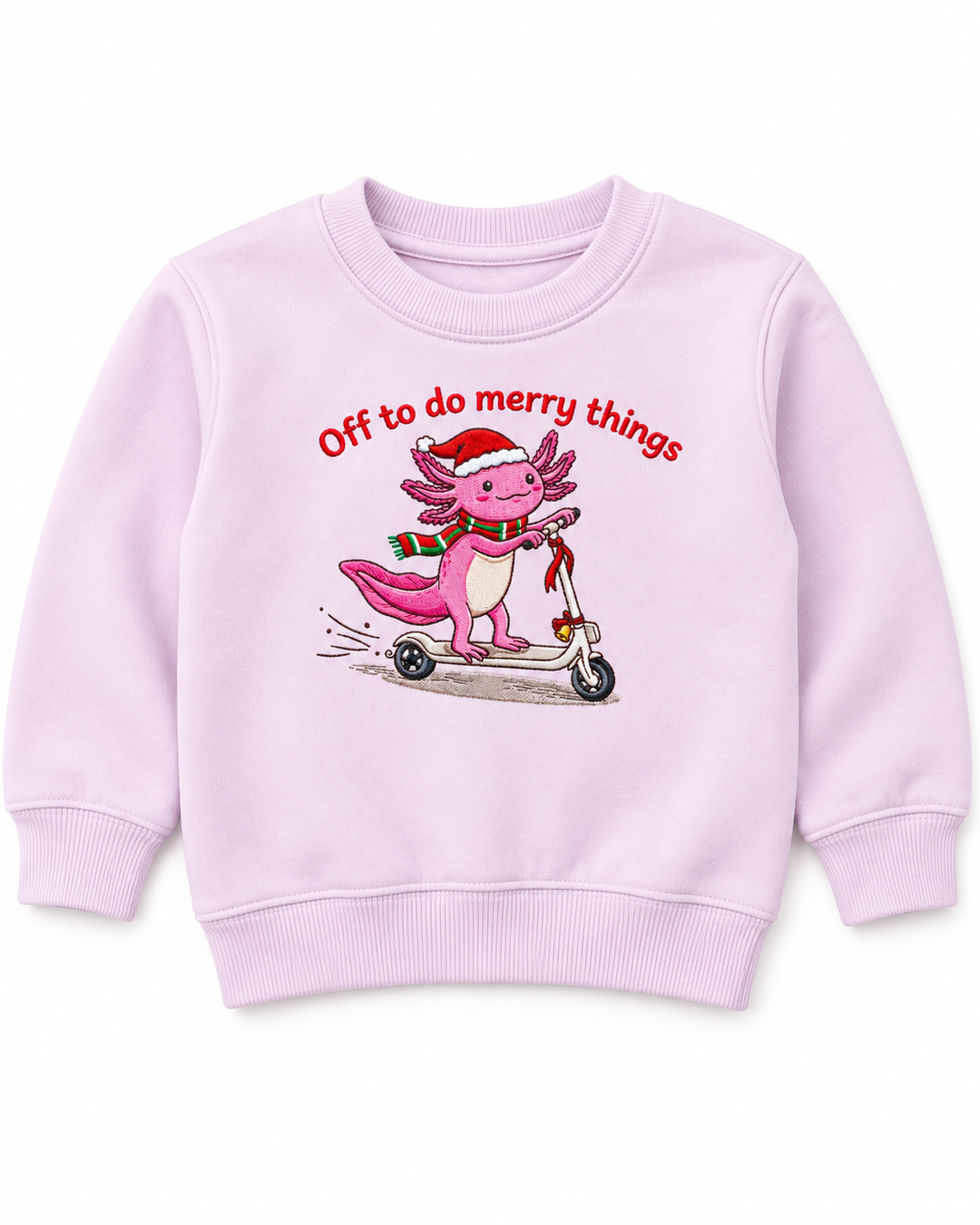 Off To Do Merry Things Embroidered Bamboo Crewneck Sweatshirt