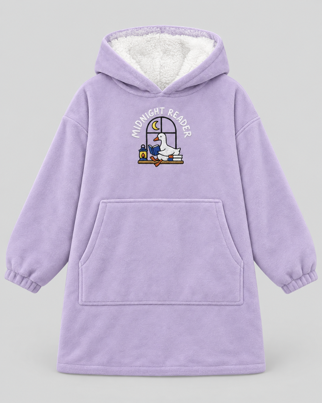 Midnight Reader Embroidered Blanket Hoodie
