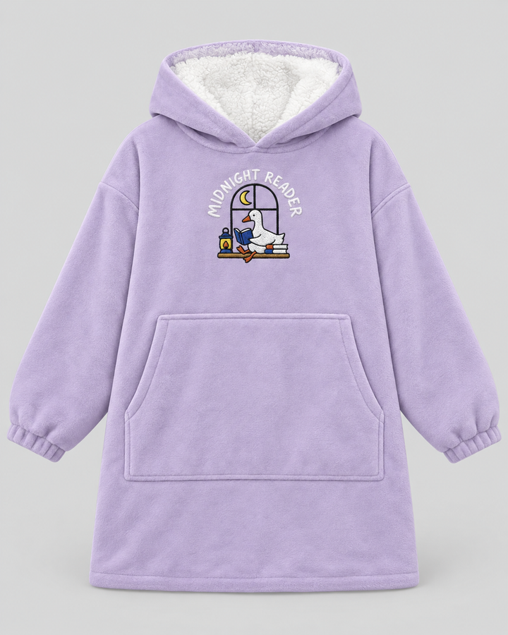 Midnight Reader Embroidered Blanket Hoodie