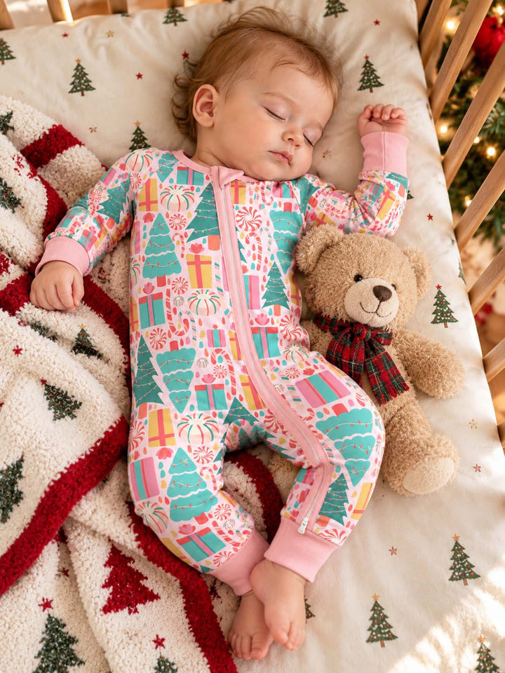 Pastel Christmas Candy and Gifts Bamboo Convertible Zippy