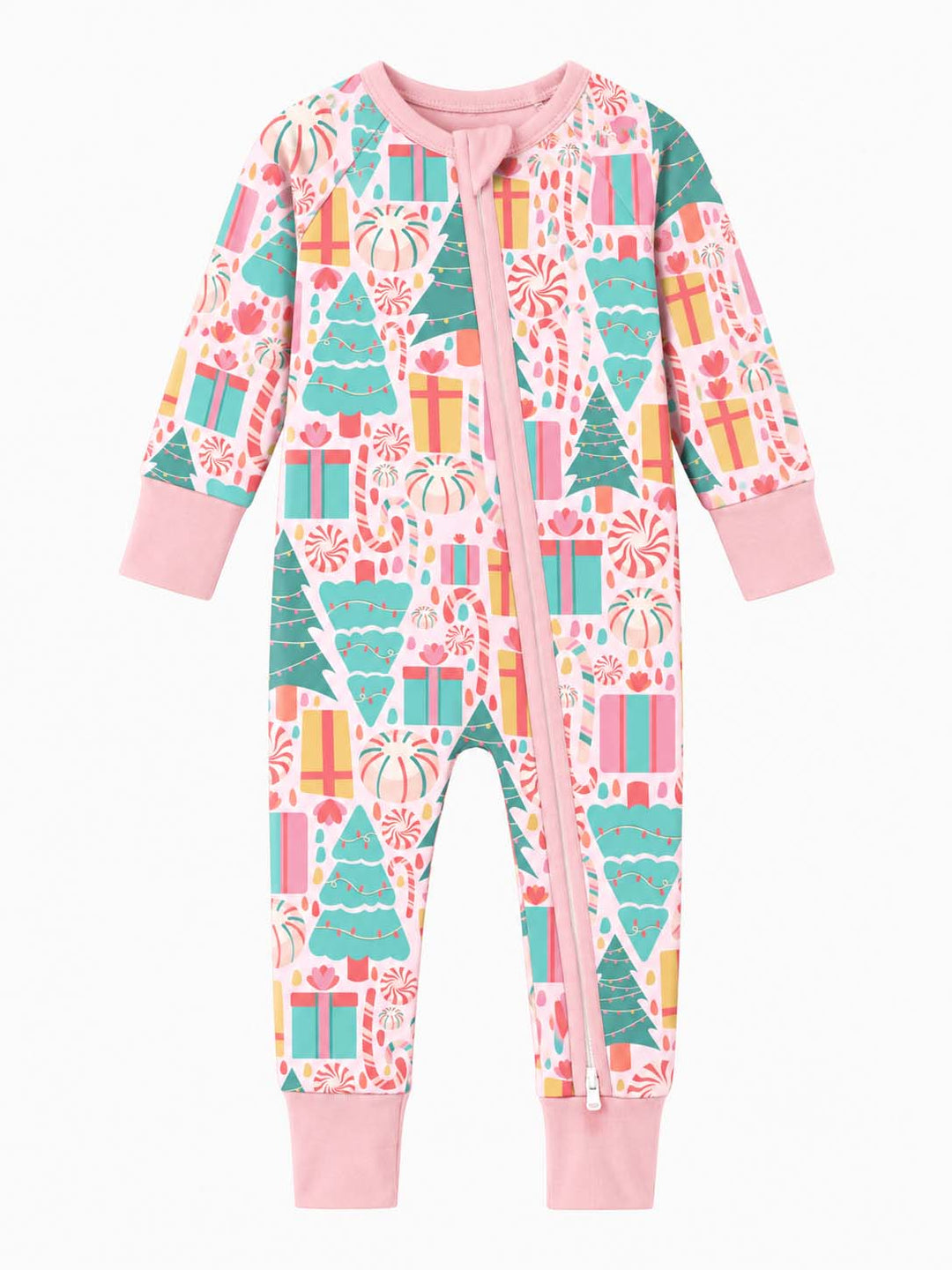 Pastel Christmas Candy and Gifts Bamboo Convertible Zippy