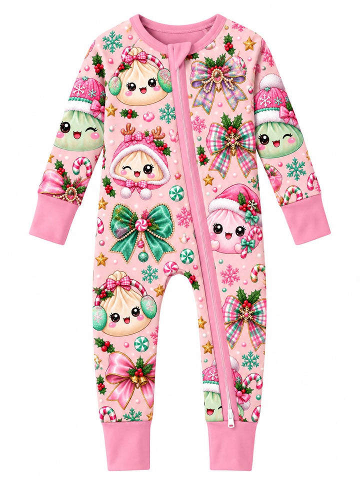 Pastel Christmas Dumplings Bamboo Convertible Zippy