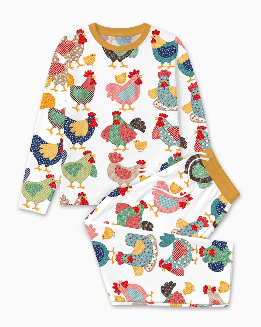 Patchwork Chicken Collection Bamboo Men's Pajama Set