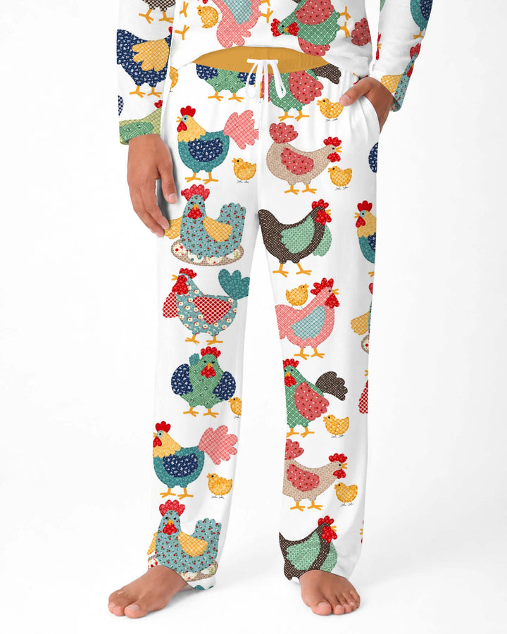 Patchwork Chicken Collection Bamboo Men's Pajama Set