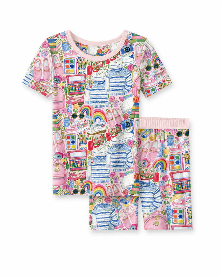 Sweet School Adventure Bamboo Women Short Sleeve Short Pajama Set