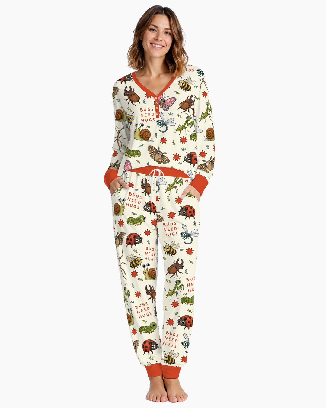 Bugs Need Hug Bamboo Women Pajama Set