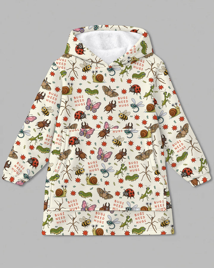 Bugs Need Hug Bamboo Blanket Hoodie