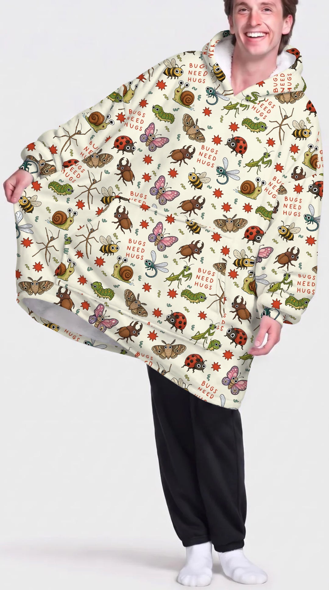 Bugs Need Hug Bamboo Blanket Hoodie