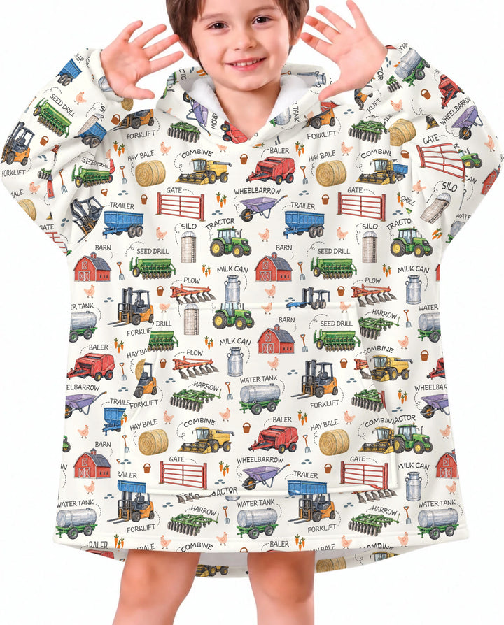 Little Farmer Bamboo Blanket Hoodie