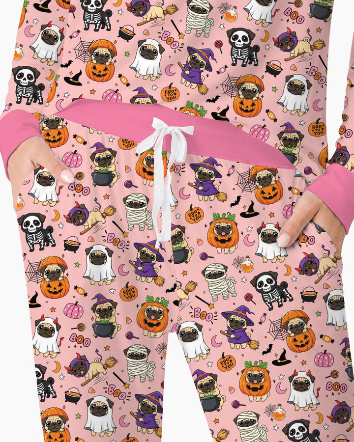 Spooky Pug Bamboo Women Pajama Set