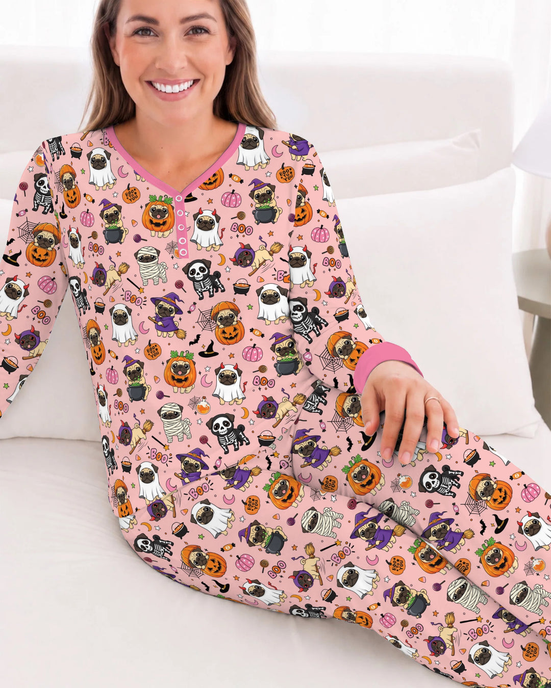 Spooky Pug Bamboo Women Pajama Set