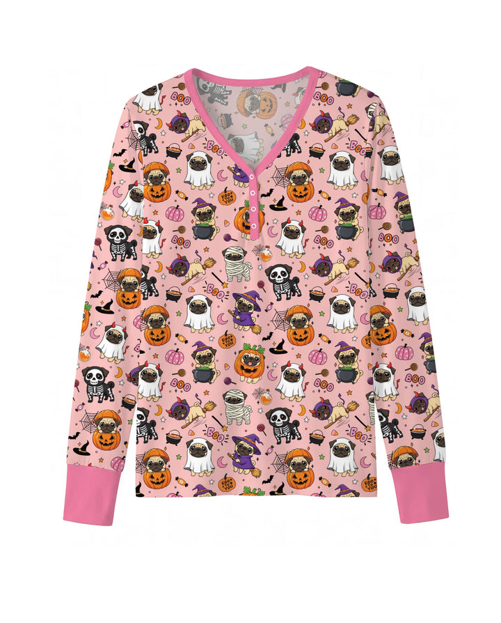 Spooky Pug Bamboo Women Pajama Set