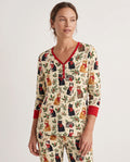 Christmas Cat Carolers Bamboo Women Pajama Set