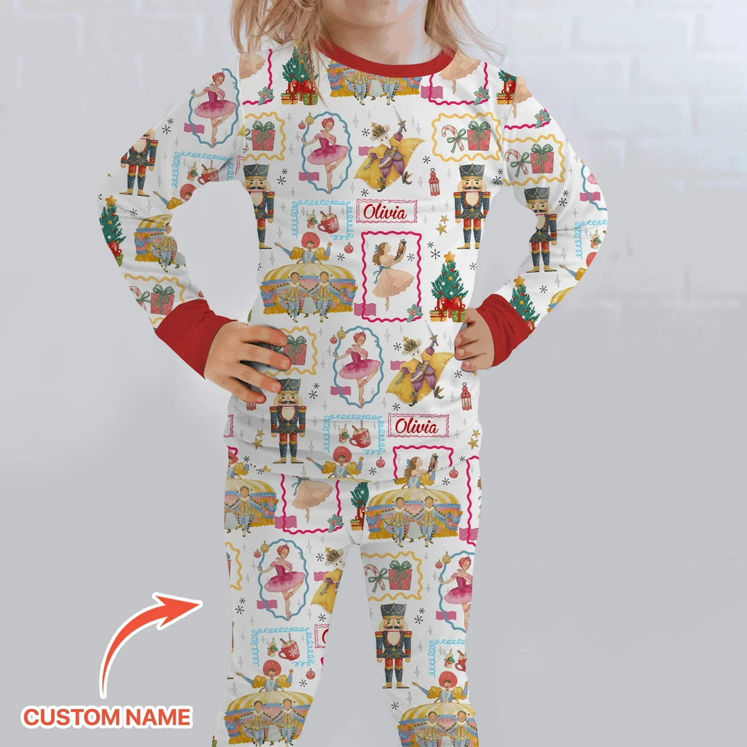 The Enchanted Nutcracker Custom Name Bamboo Two Piece Long Sleeve Pajama Set