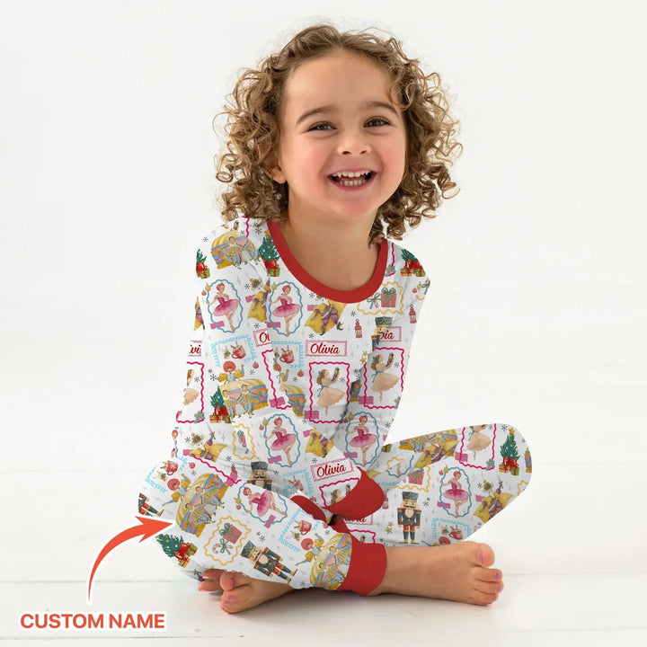 The Enchanted Nutcracker Custom Name Bamboo Two Piece Long Sleeve Pajama Set