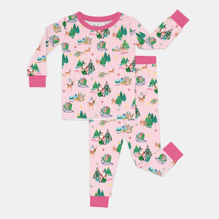 Jolly Forest Christmas Family Matching Bamboo Two Piece Long Sleeve Pajama Set